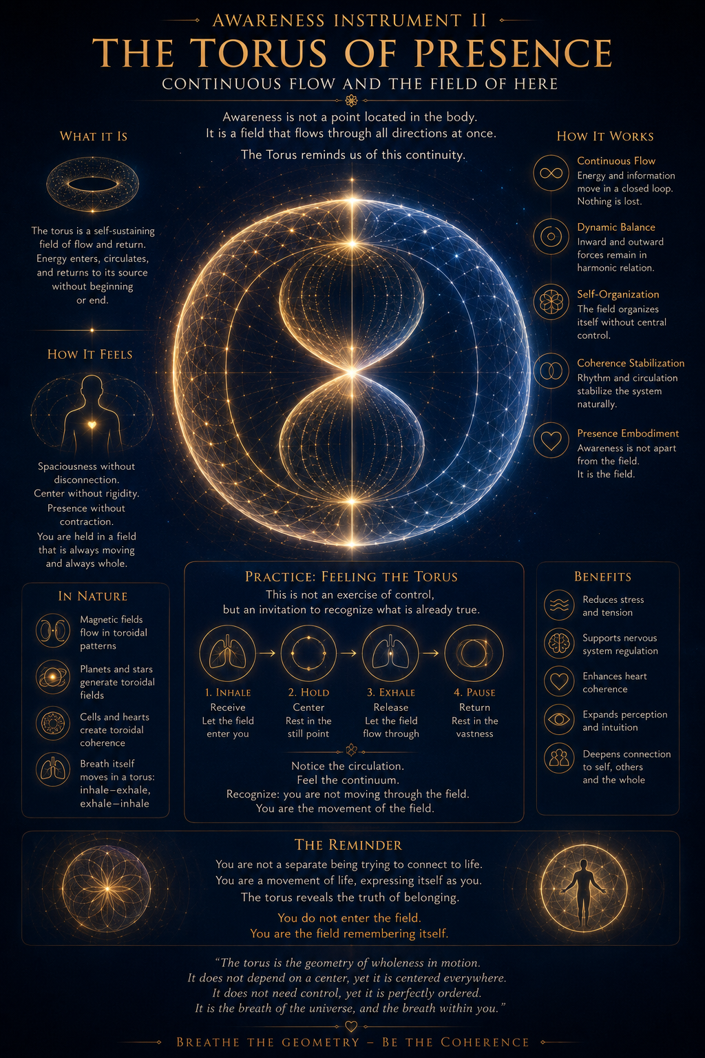 Awareness Instrument II: The Torus of Presence, Continuous Flow and the Field of Here