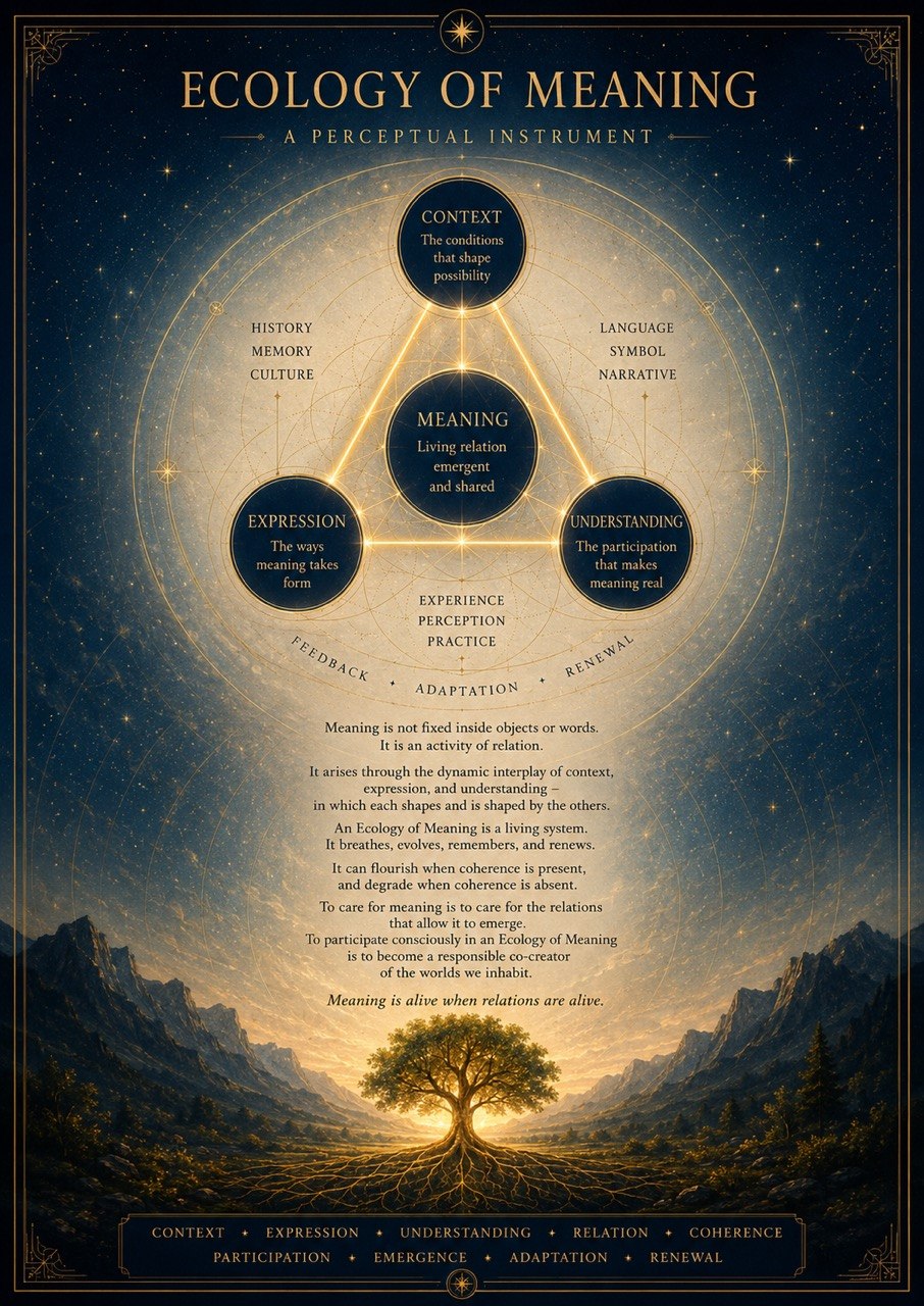 Ecology of Meaning: a perceptual instrument relating context, expression, understanding, and meaning.