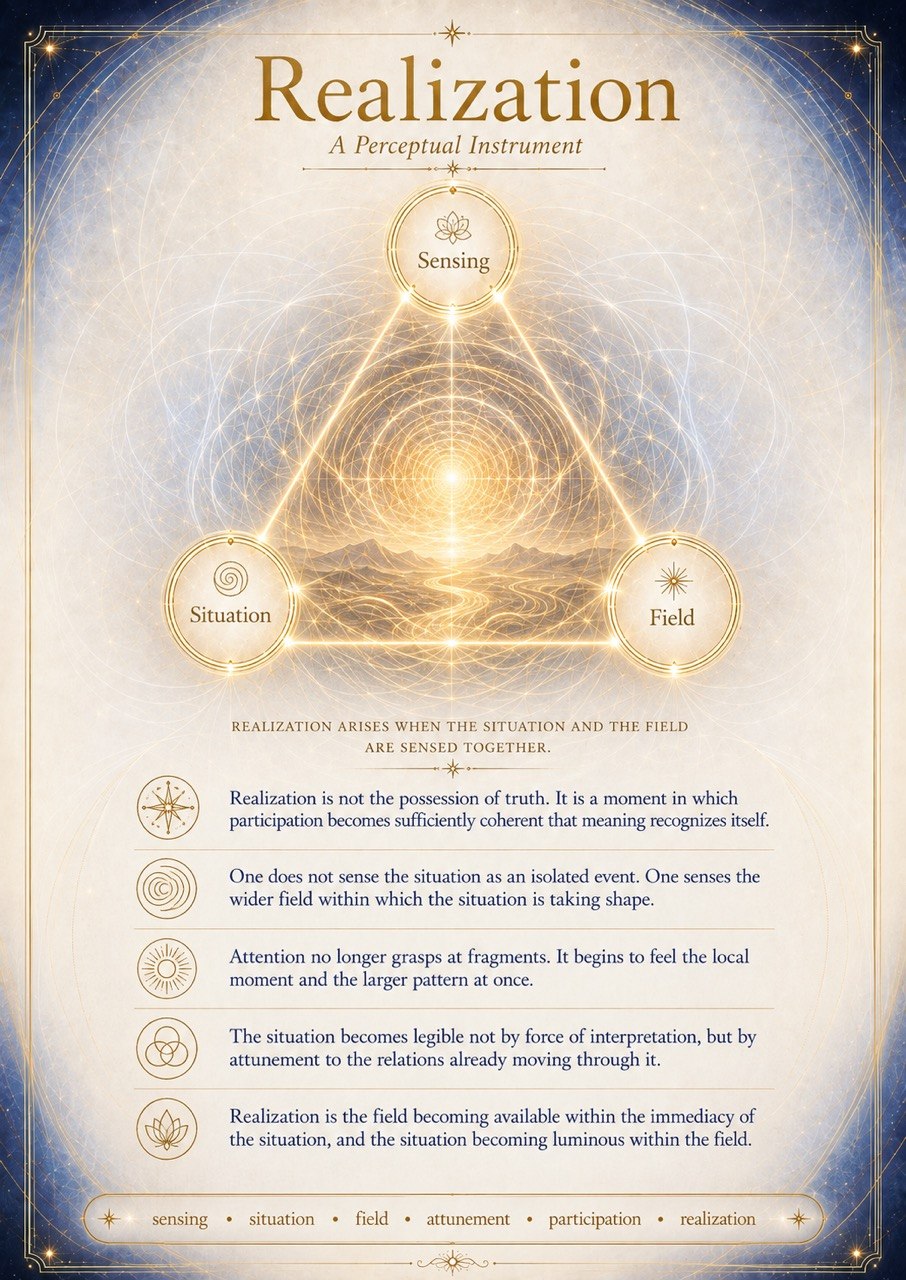 Realization: a perceptual instrument relating sensing, situation, and field.